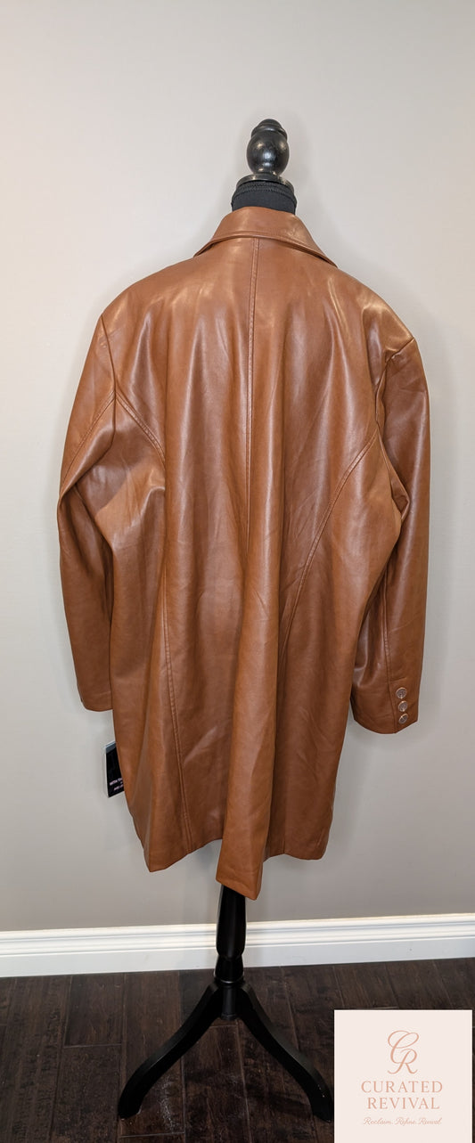 Avec Les Filles Cognac Faux Leather Jacket – Size 3X (NWT) - $98