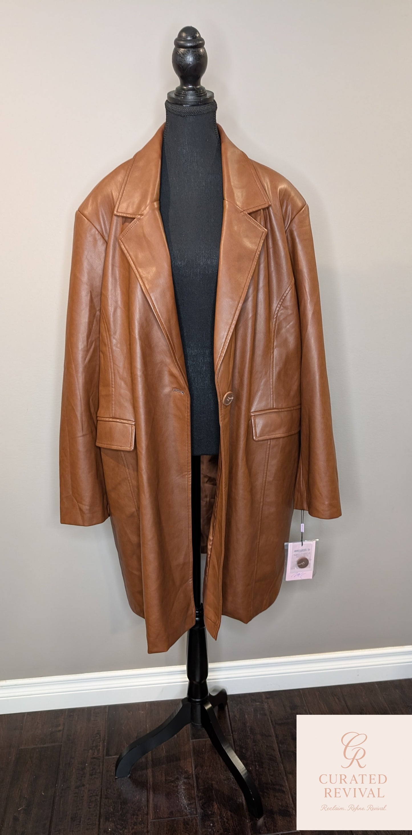 Avec Les Filles Cognac Faux Leather Jacket – Size 3X (NWT) - $98