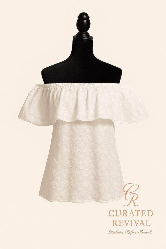 Wilfred White Off-Shoulder Textured Top – Size Small