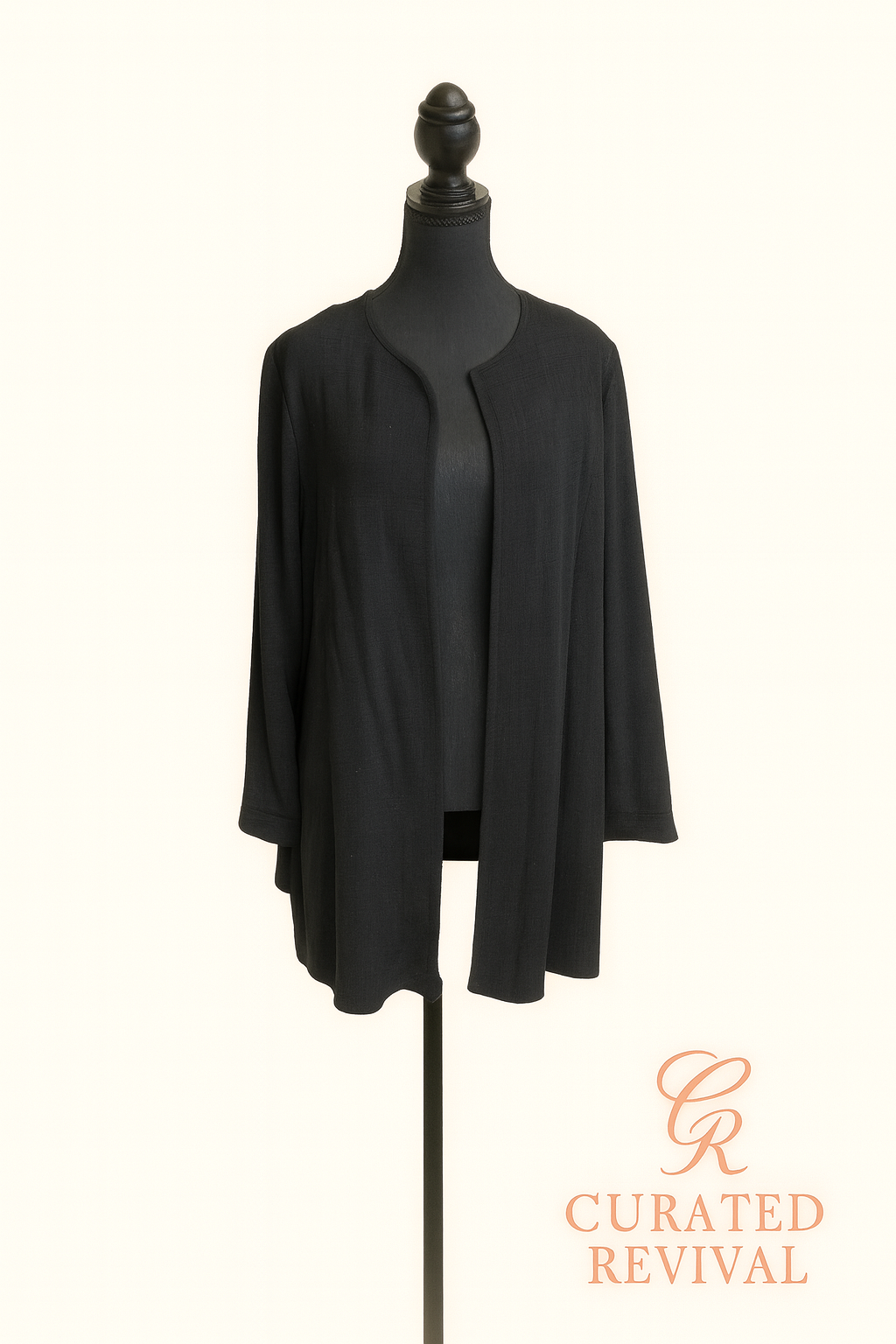 The Effortless Edit – Eileen Fisher Open-Front Cardigan (Size L)