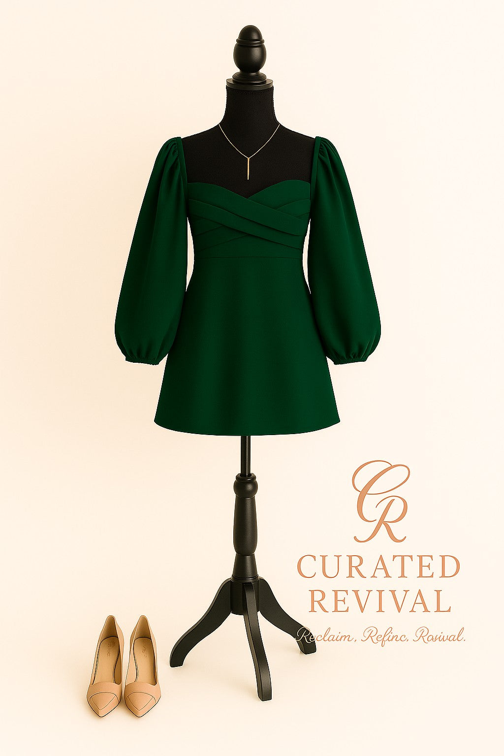 Green With Envy – Abercrombie Puff-Sleeve Dress Size S - $48