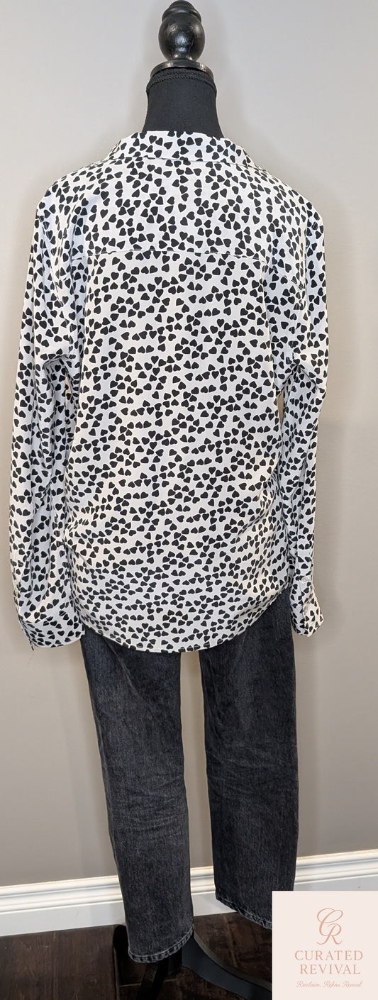 Equipment Femme Silk Hearts Blouse β Size Large