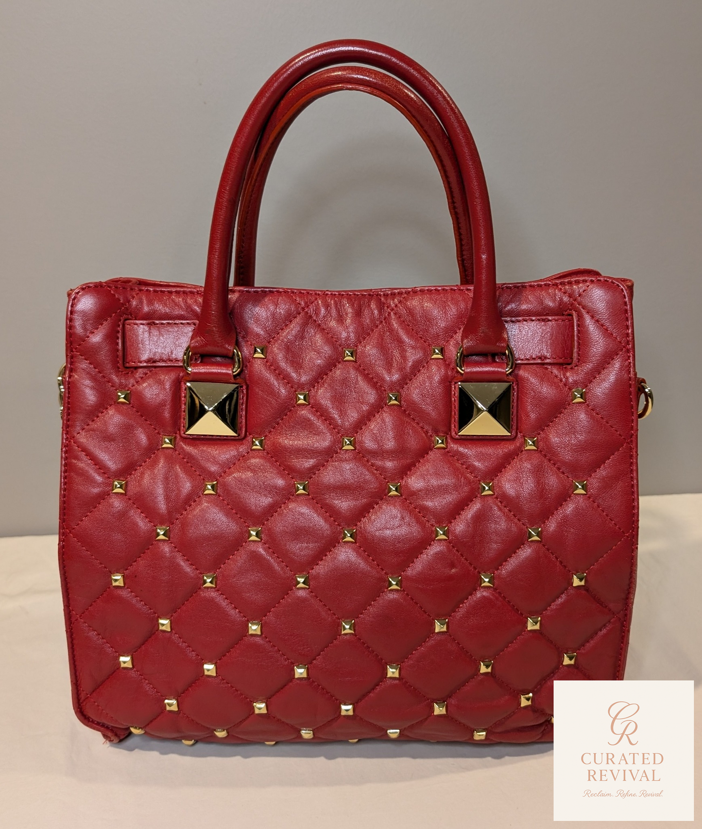 Main Character Carry – Michael Kors Red Studded Satchel