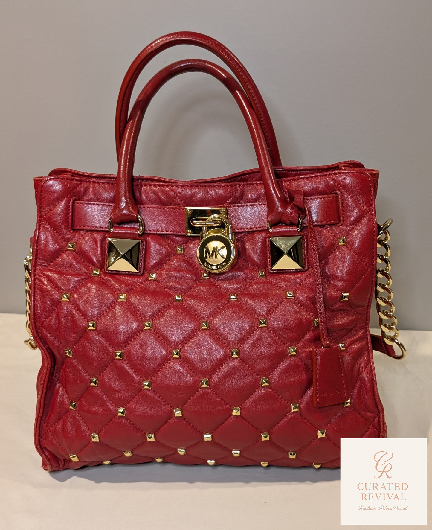 Main Character Carry – Michael Kors Red Studded Satchel