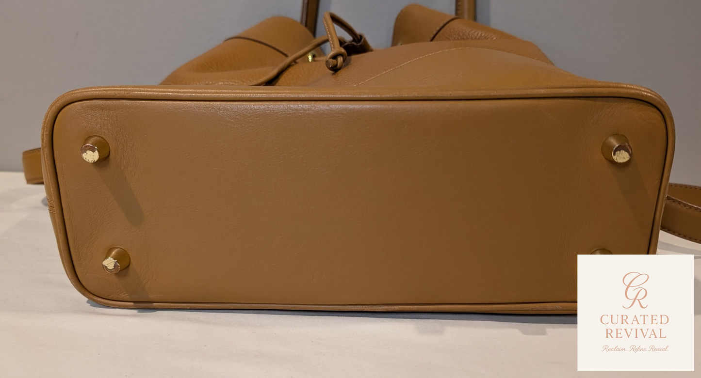The Luxe Carry Edit – Mezzi Tan Leather Bucket Bag $68