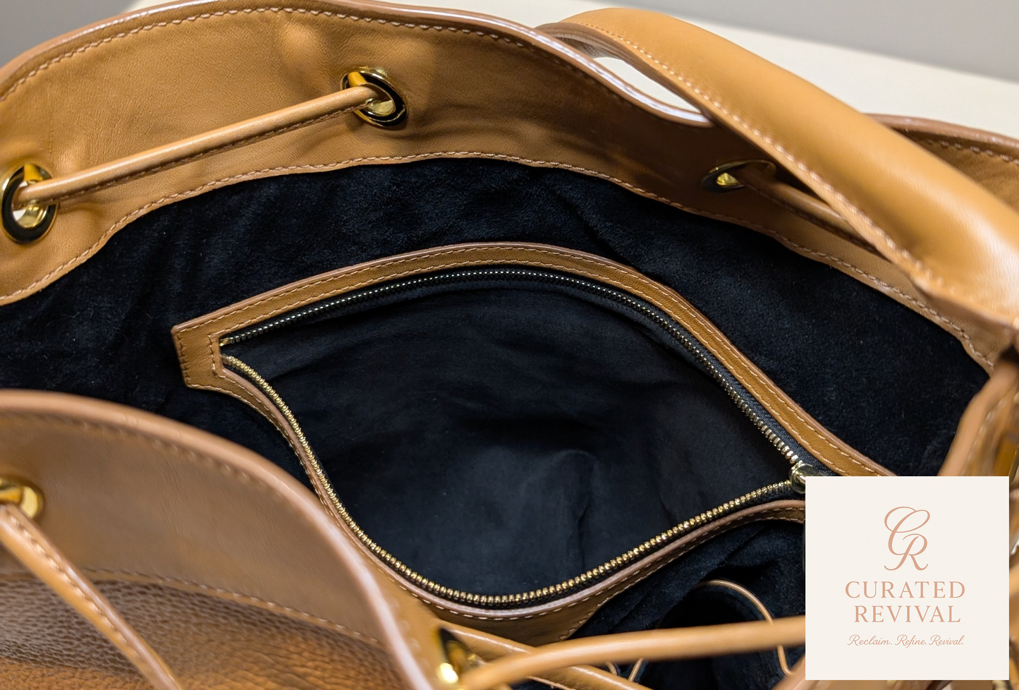 The Luxe Carry Edit – Mezzi Tan Leather Bucket Bag $68