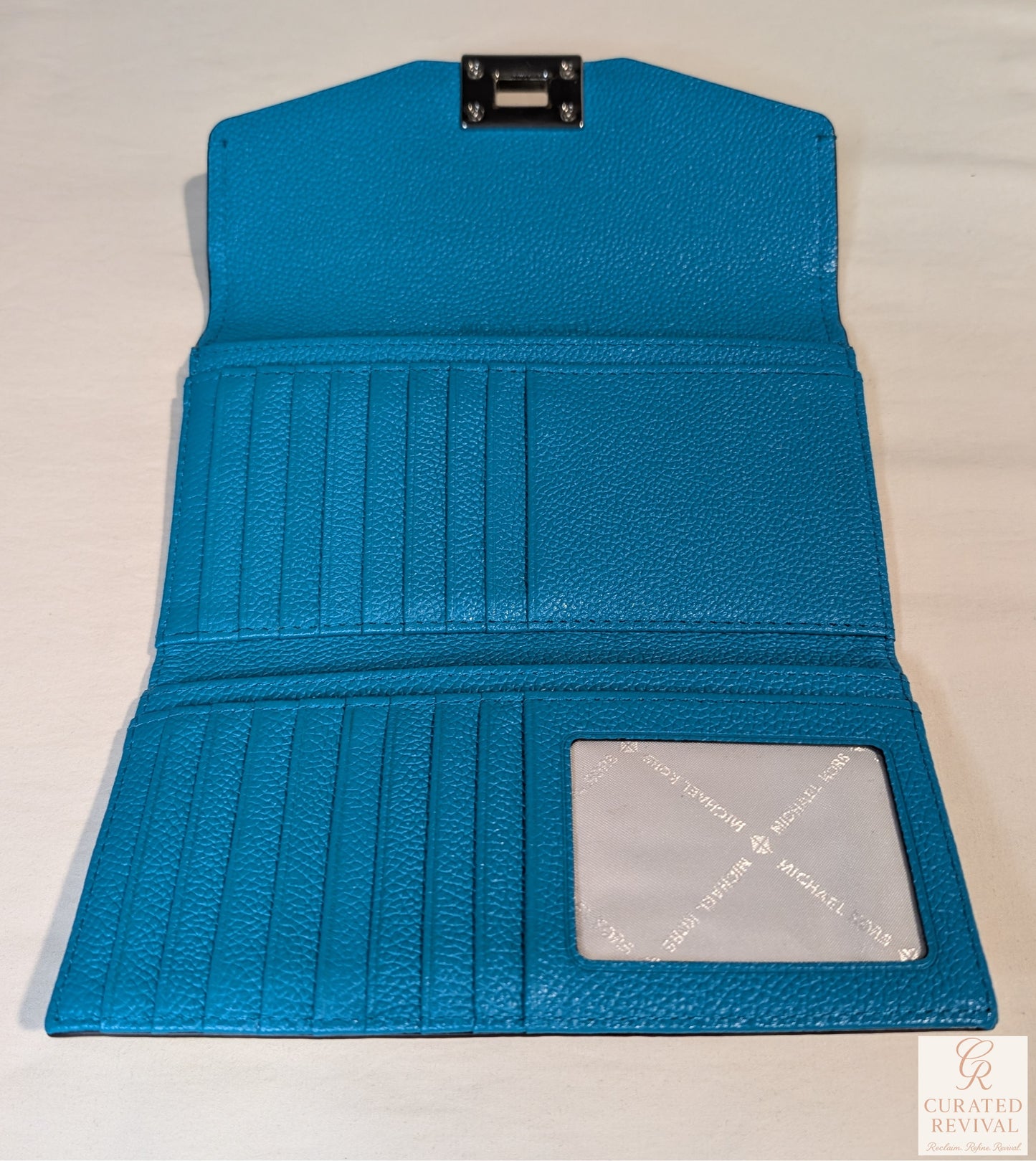 🩵 Michael Kors Pebbled Leather Wallet – Teal Blue - $52