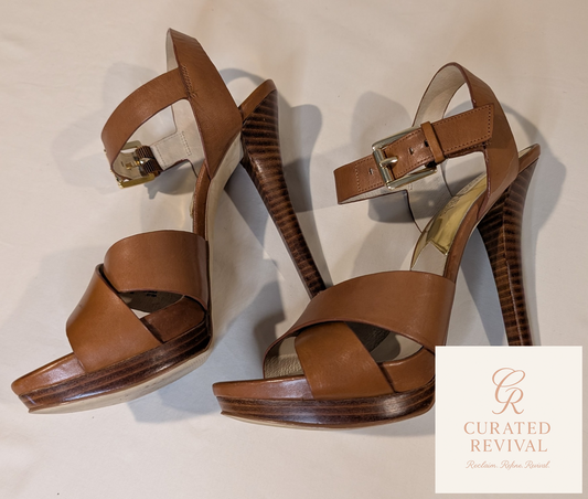 Golden Hour – Michael Kors Cognac Platform Heels Size 8-9 - $52