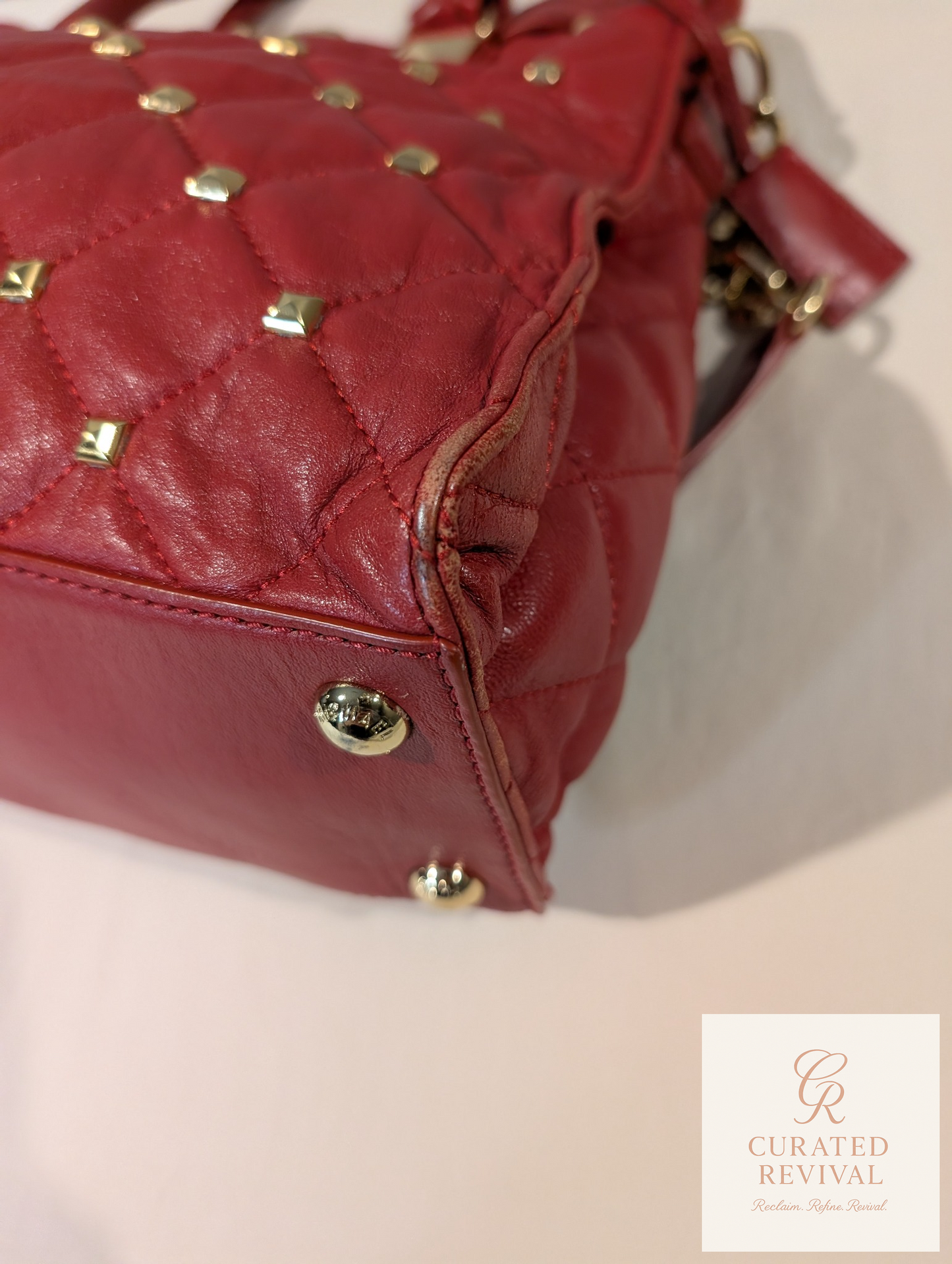Main Character Carry – Michael Kors Red Studded Satchel