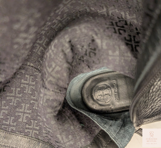 Tory Burch Black Leather Riding Boots – Size 8 -$158