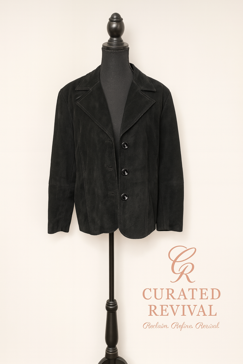 Danier Black Suede Blazer Jacket β XL