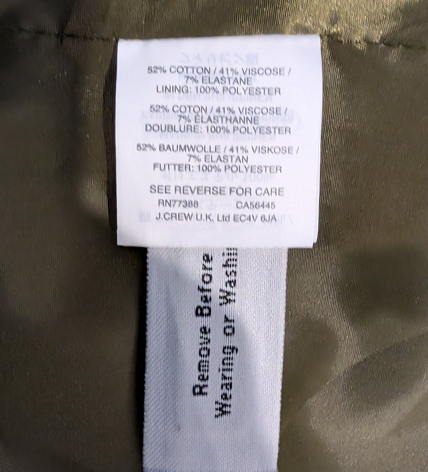 J.Crew Olive Green Cotton Sheath Dress — Women's Size 4