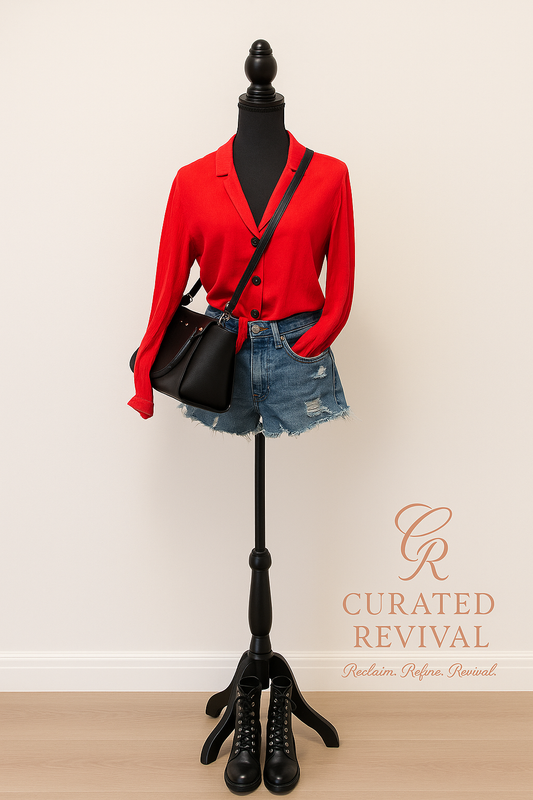 Dynamite Red Crop Tie Blouse bnwt Size S - $28