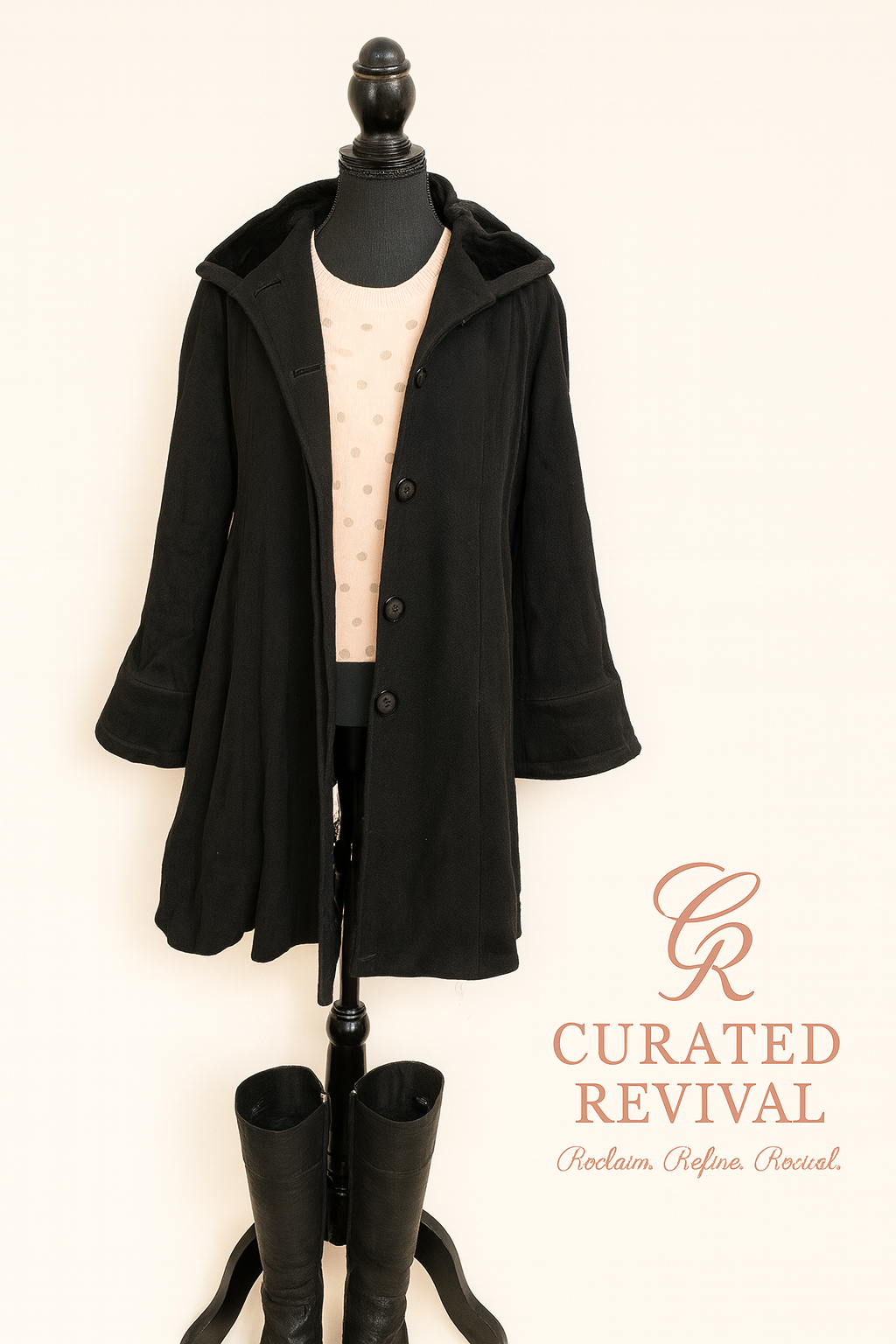 Mallia Black Wool & Cashmere Jacket β Size 4 - $162