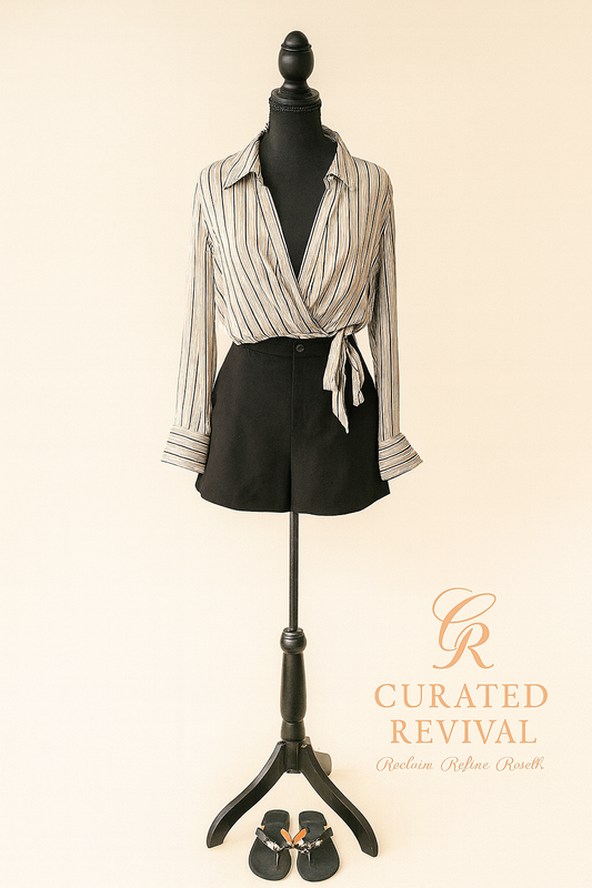 Free People Striped Wrap Top – Size Large – Brand New with Tags - $54