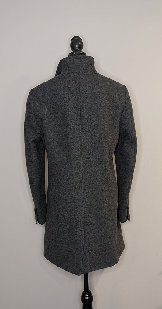 Ted Baker London Charcoal Wool Blend Overcoat — Women's Size Medium