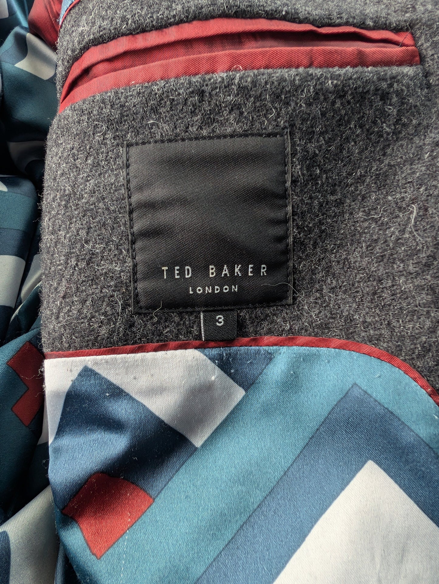 Ted Baker London Charcoal Wool Blend Overcoat — Women's Size Medium