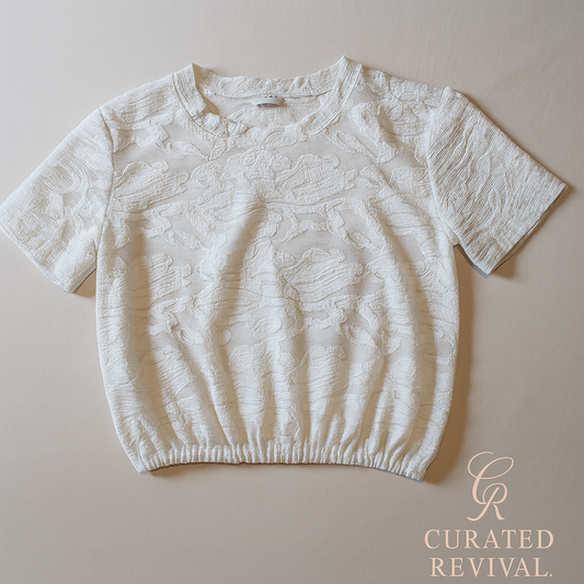 Wilfred Textured White Crop Top- XS - $32
