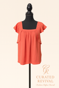 Meadow Rue Ruffle-Front Top — Women's Size 4