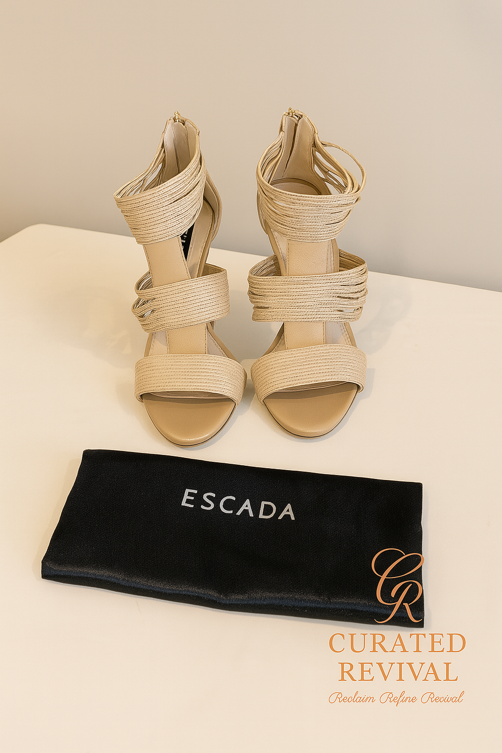 Golden Hour Gala – Escada Heels (Size 38) $148