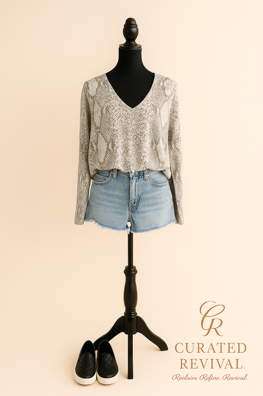 Neutral with a Bite – White House Black Market Snakeskin Sweater