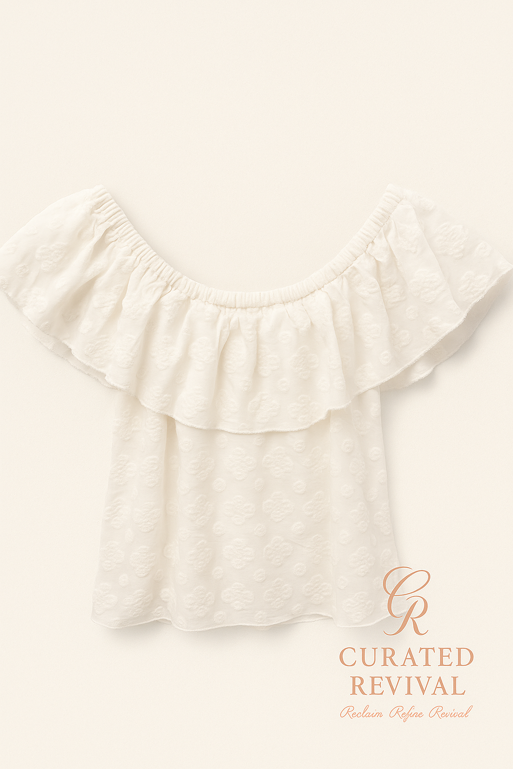 Wilfred White Off-Shoulder Textured Top – Size Small