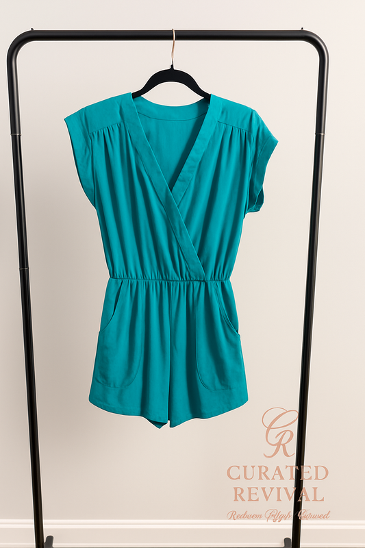 Vacay Vibes – Babaton Teal Wrap Romper