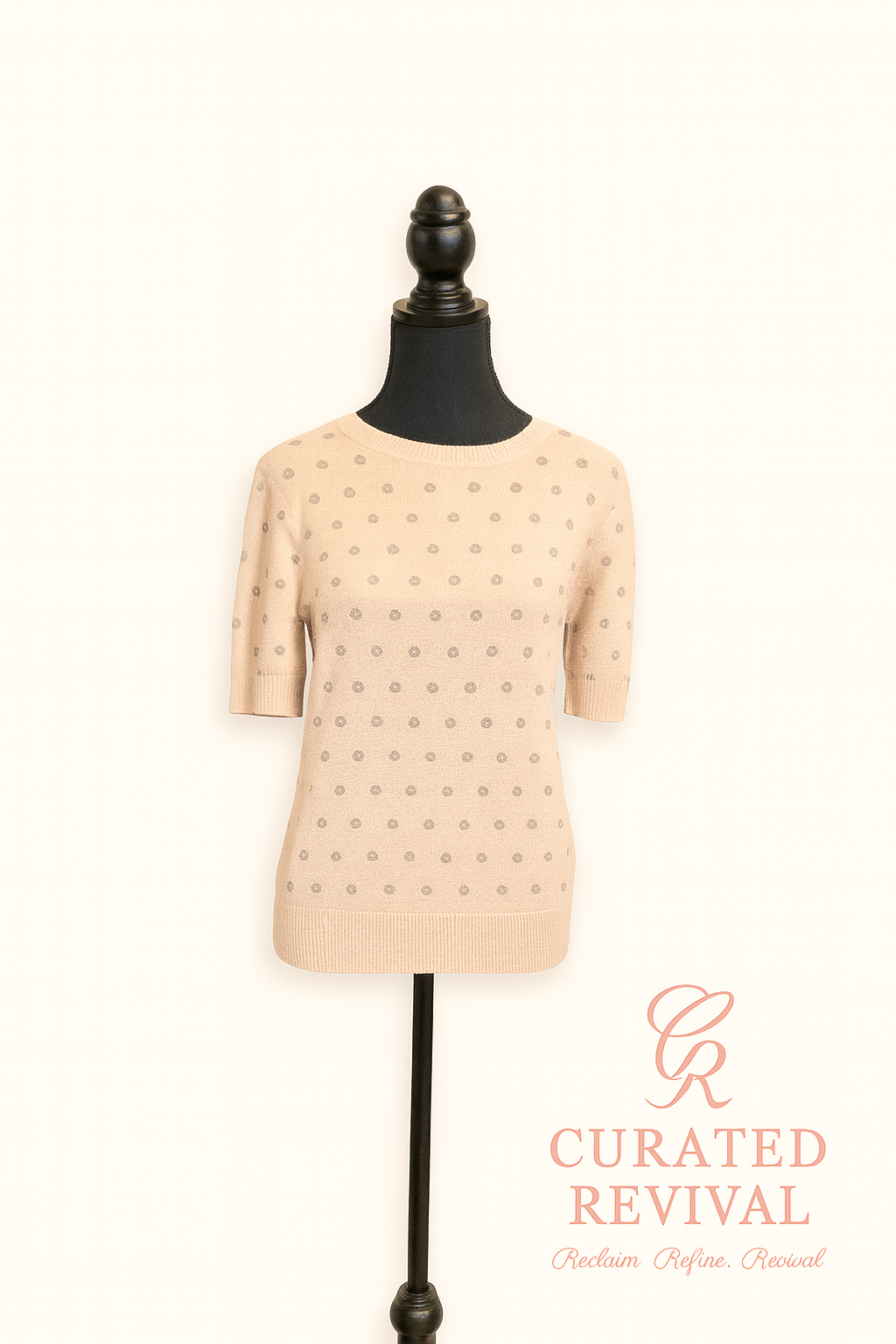 Karl Lagerfeld Dot Knit Top (Size L)