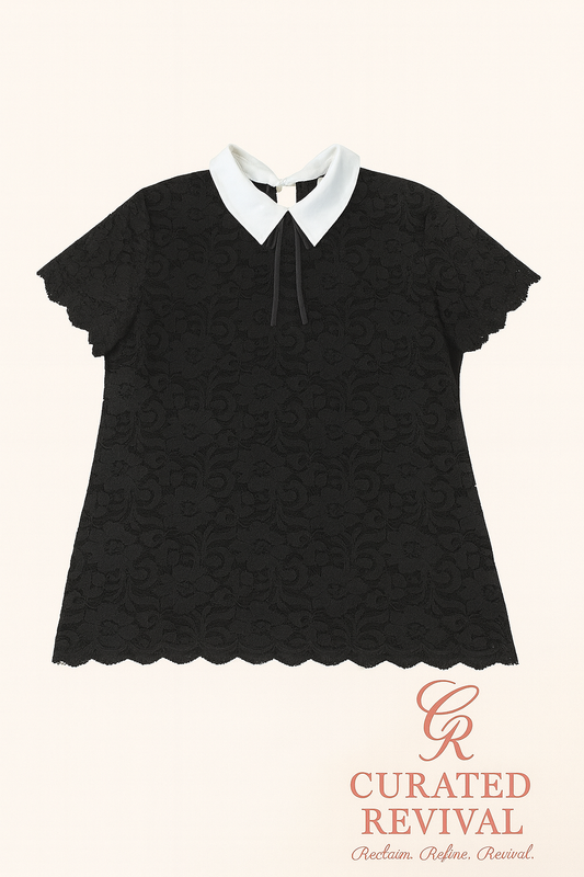 Karl Lagerfeld Lace White Collar Top size Large