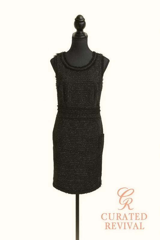 After-Hours Icon – Pink Tartan Black Tweed Dress (Size 6)