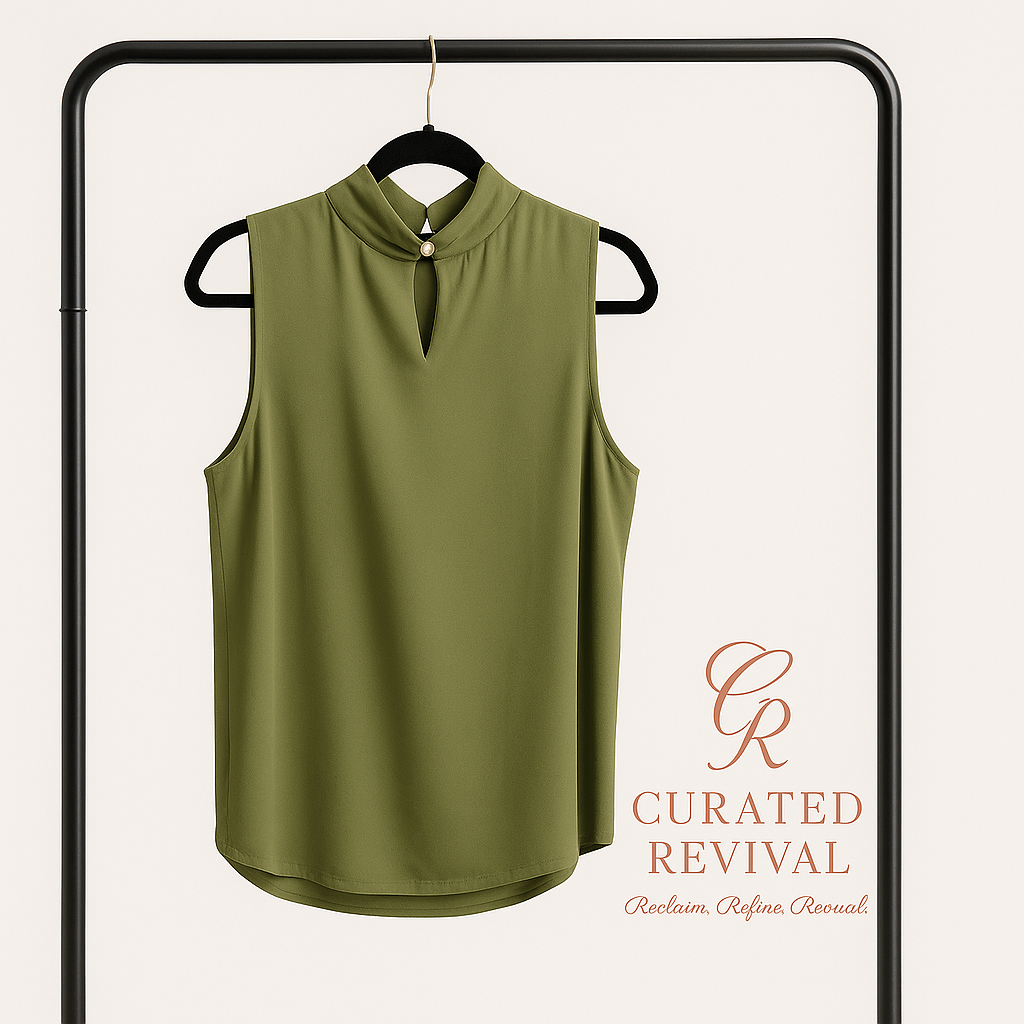 Power Olive – DKNY Tie-Neck Blouse Size M - $32