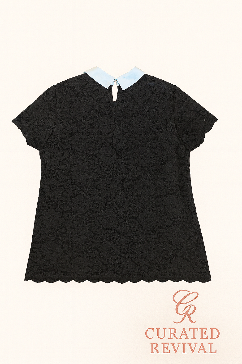 Karl Lagerfeld Lace White Collar Top size Large