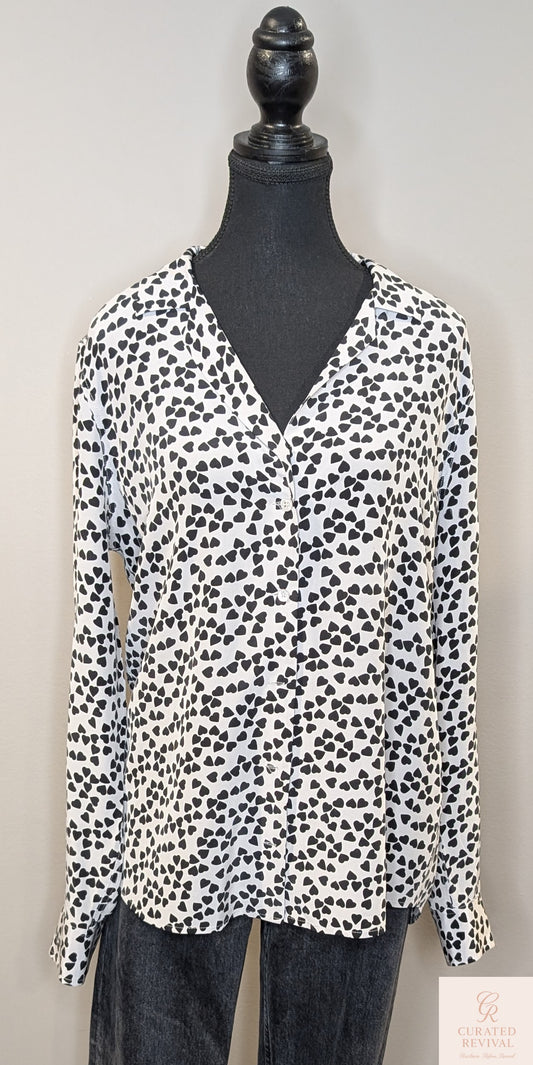 Equipment Femme Silk Hearts Blouse – Size Large - $78