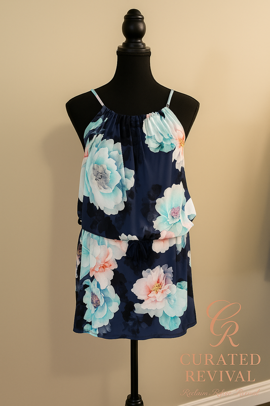 Midnight Bloom – PilyQ Floral Cover-Up (Size M/L)