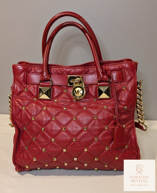 Main Character Carry – Michael Kors Red Studded Satchel