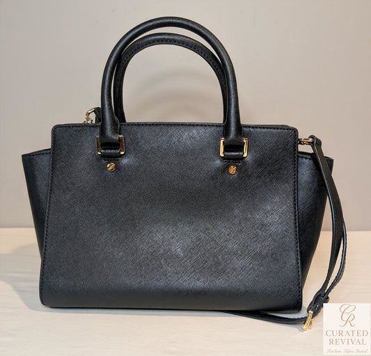 🖤 Michael Kors Jet Set Saffiano Leather Satchel + Wallet Set