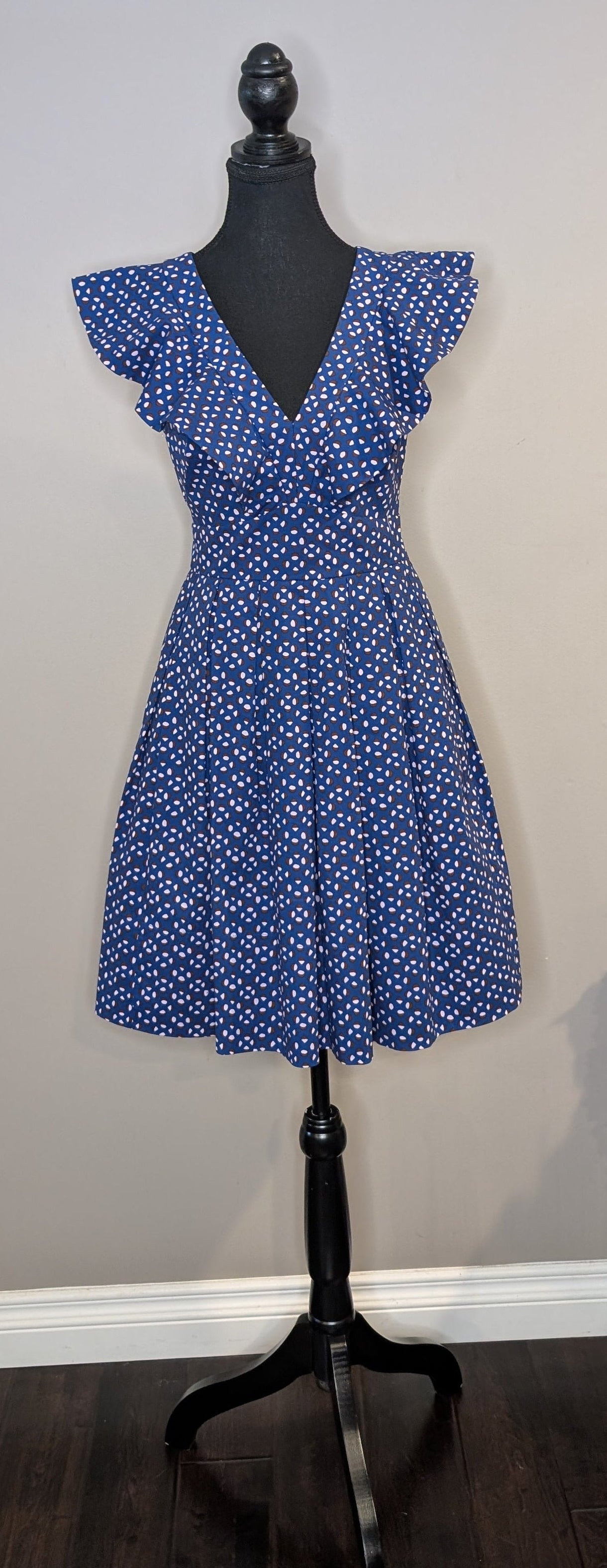 Kate Spade New York Cobalt Blue Dot Print Dress — Women's Size 0