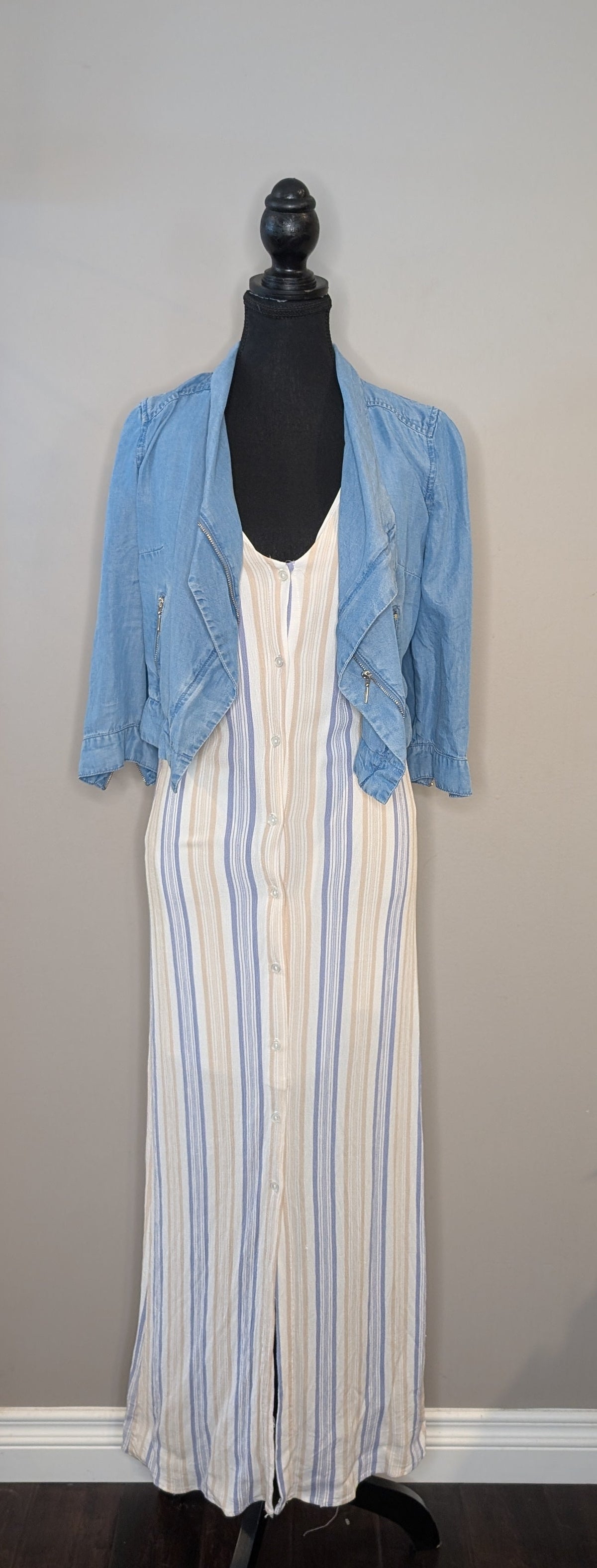 Sadie & Sage Striped Button Midi Dress — Women's Size S