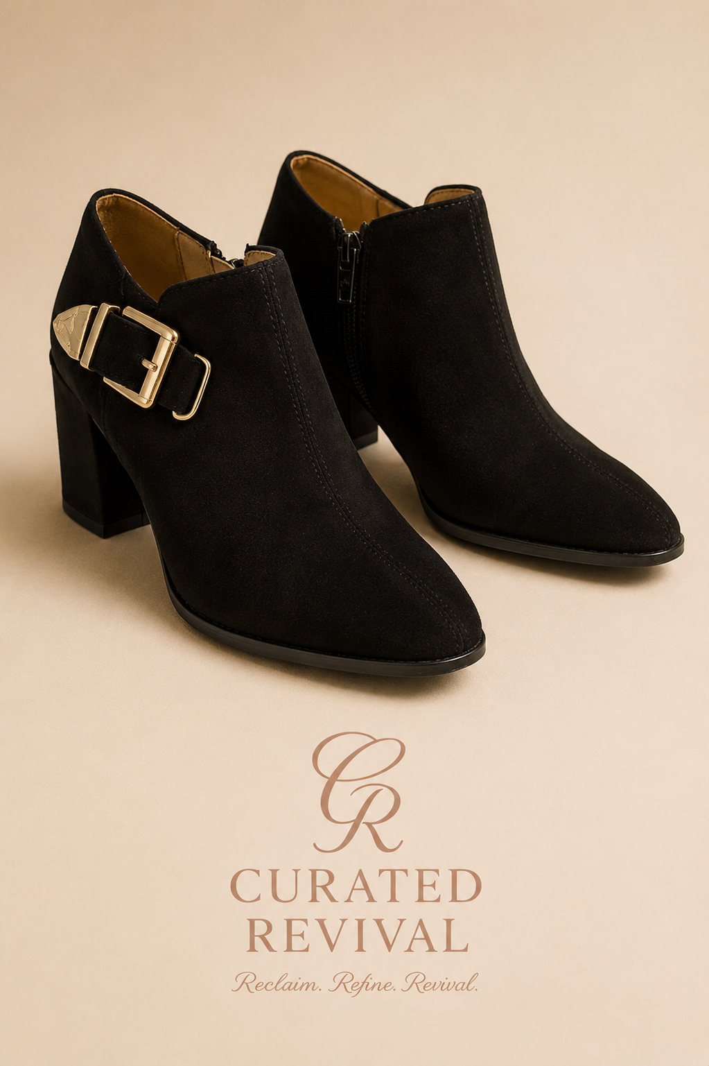 Aerosoles Black Suede Ankle Booties — Women's Size 8.5