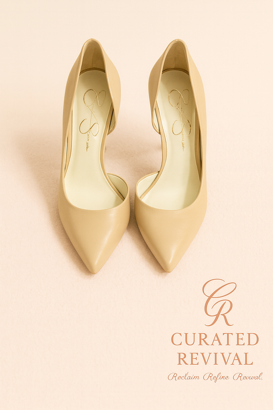 Jessica Simpson Nude Pointed-Toe Pumps – Size 8 – $36 CAD