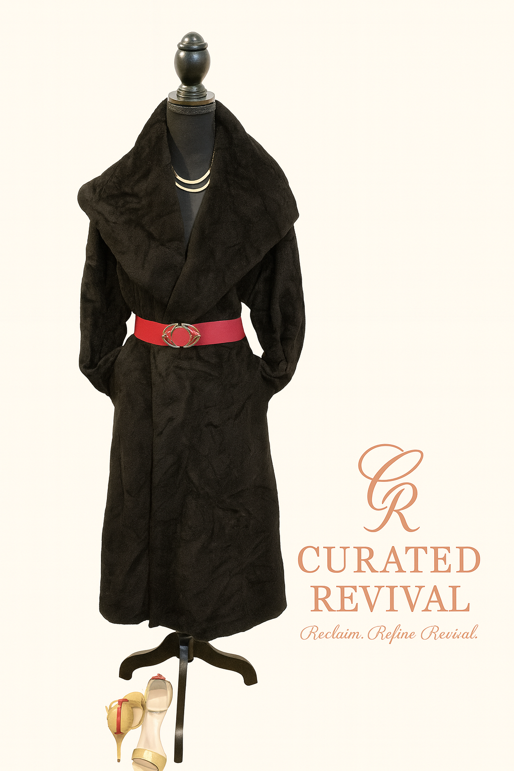 Louis Féraud Black Textured Wrap Coat – Size 6 - $98