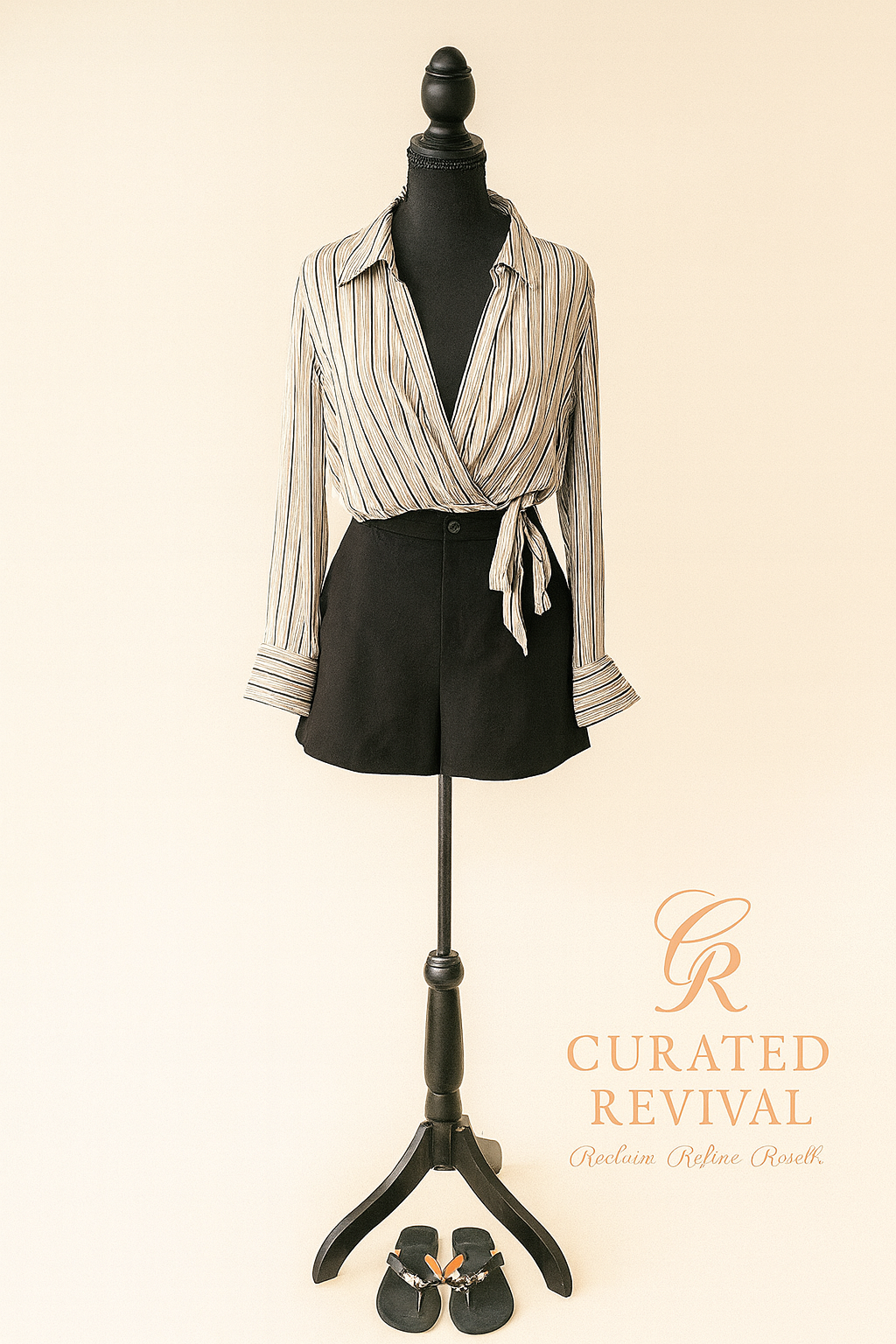 Free People Striped Wrap Top – Size Large – Brand New with Tags - $54
