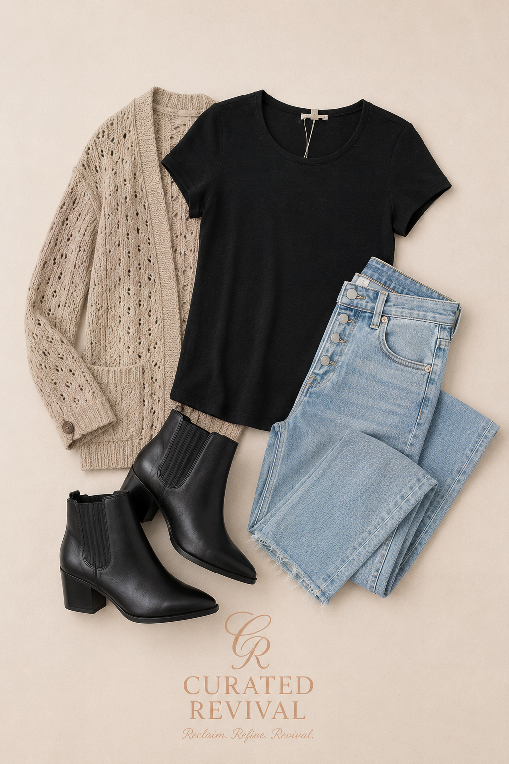 Fall Outfit Bundle | Aritzia Denim Forum Jeans, Wilfred Free Tee, Alfred Sung Cardigan & Marc Fisher Boots