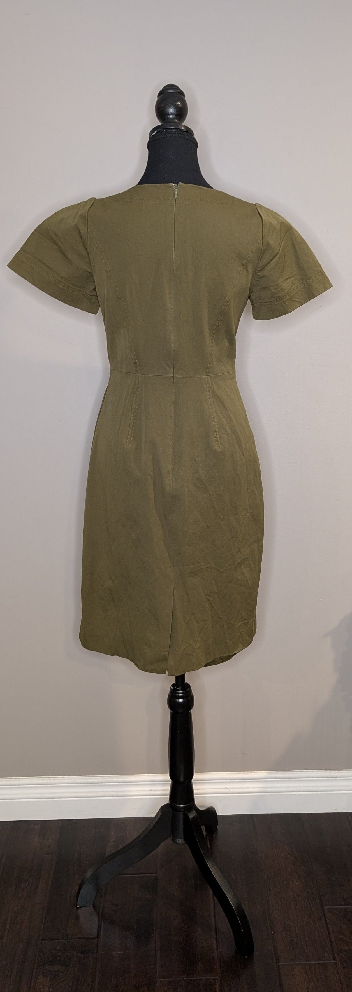 J.Crew Olive Green Cotton Sheath Dress — Women's Size 4
