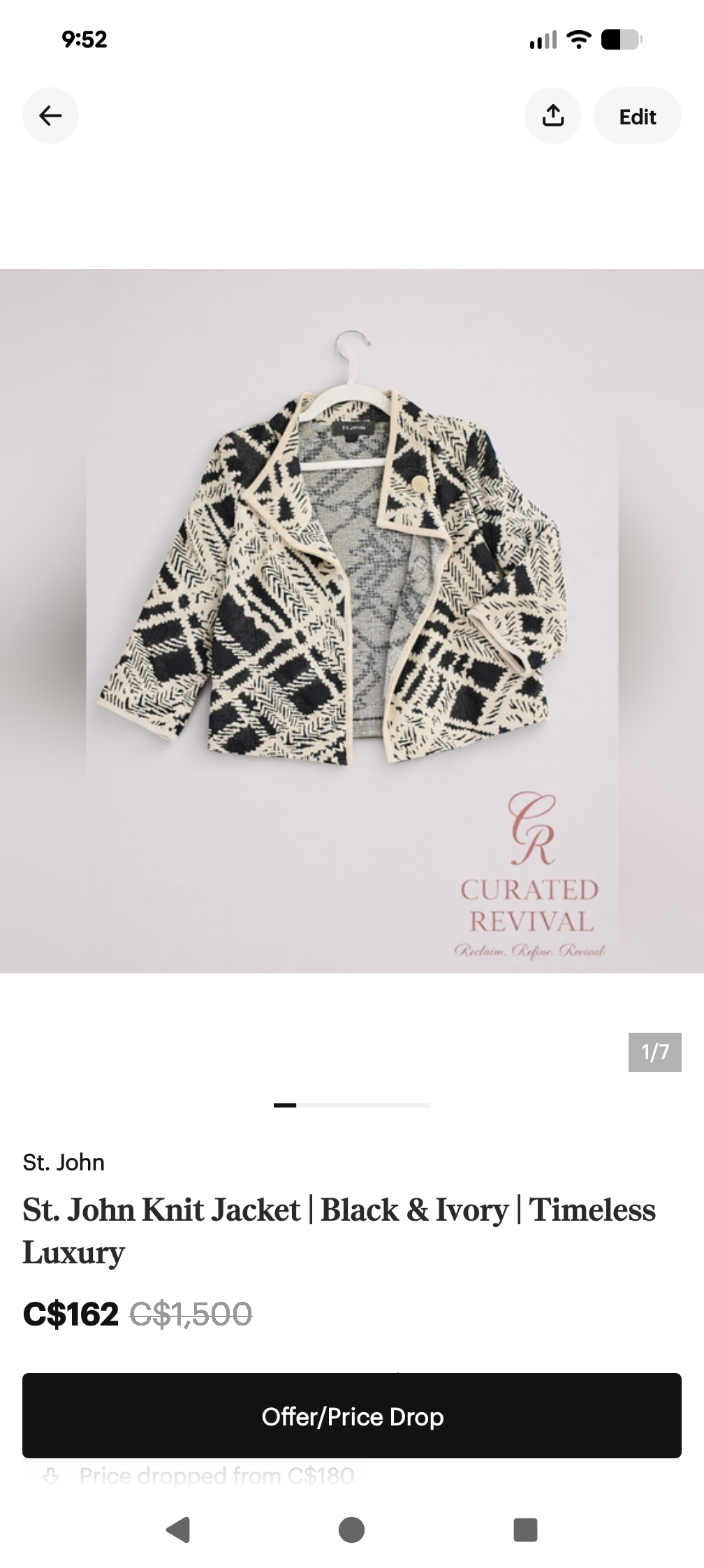 St. John Knit Jacket — Black & Ivory | Size 8