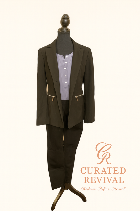 Michael Kors Black Zip-Detail Blazer – Size 10 - $38